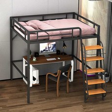 라폼 벙커침대 공간활용 저상형 프레임 낮은벙커 계단, 35. 흰색 좌측 직선 사다리 1500x2000