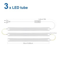 LED블럭바 220V EU 콘센트 T8 튜브 LED 바 조명 홈 부엌 옷장 천장 barre led 50cm 25W 램프 2 행 칩 슈퍼, 3PCS, 웜 화이트