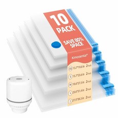 전기 펌프가 포함된 KMOSENIA 진공 보관 가방 밀봉 의류용 공간 절약 압축 베개 담요 침구 이불 여행용 짐 10 콤보, 10 Combo