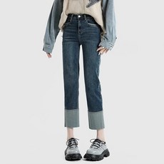 SAHINER 여성용 스판 일자핏 청바지 ANZ07