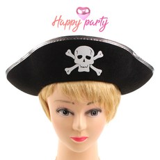 제이오스토어 해적 선장 모자 실버 테두리 할로윈모자 할로윈소품 무대의상 고스튬