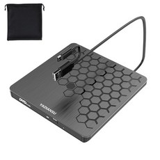 외장 CD DVD 드라이브 1.3cm(0.5인치) 울트라 슬림 USB 3.0 Type-C DVD 플레이어 CD DVD+/-RW 광학 드라이브 휴대용 DVD CD 버너 리더, Black