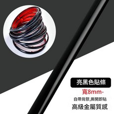 自粘防水牆貼 凹凸亞麻紋理, 黑色 - 美縫條 寬8mmx長1m