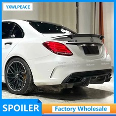벤츠 C 클래스 W205 스포일러 15-19 C180 C200 C260 C300 C63 카본 ABS 블랙 호환