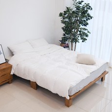 아르볼가구 무헤드 원목 평상형 침대프레임 네추럴, 침대프레임_네추럴_독립매트포함