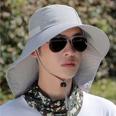 차양캡 라이트그레이 뒷목가리개모자 쉴드 방수모자