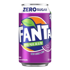 환타 제로 포도 x/탄산/오렌지/파인/캔콜라/탄산음료/제로음료수/뚱캔/파인애플/스프라이트/콜라, 355ml, 24개