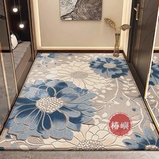 椿嶼 輕奢入戶門地墊 門墊 進門玄關地毯 耐髒易打理, 芳華,120x120cm, 1個
