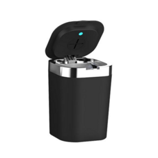 차량용 재떨이 휴대용 무드등 담배 차량용 컵 홀더 재떨이 뚜껑 액세서리 인테리어 쓰레기통 수납함 소화기, 블랙