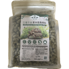 槑龜園 紐粹鮮 日糧平衡草本陸龜飼料 大顆粒 1KG, 1個, 維持期 大顆粒1kg