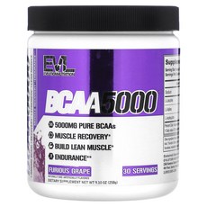 EVLution Nutrition BCAA5000® 퍼리어스 포도 맛 258g(9.1oz), EVLutionNutritionBCAA5000퍼리어스포, 258g, 1개