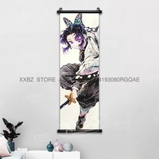 귀멸의칼날 아크릴스탠드 귀칼 장식 스크롤 그림 Kamado Tanjirou Tomioka Giyuu 홈 Kochou Shinobu 캔버스 포스터 선물, [00] 25x75cm(10x30inch), [16] gmzr25-39