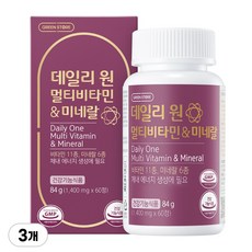[한정수량 아울렛] 그린스토어 데일리 원 멀티비타민&미네랄, 3개, 60정