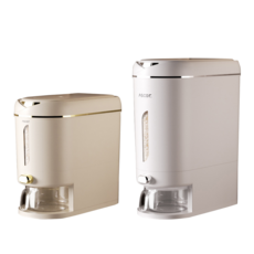 按壓式儲量桶 儲米桶 密封米桶 大容量米桶 防潮米桶 儲糧桶 大米桶 米罐 儲米 米糧桶 防潮密封桶 米桶, 20L-灰色(贈量杯), 1個