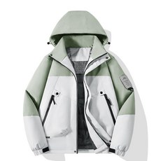 겨울 스키복 상의 아웃도어 패딩 점퍼 탈부착 모자 등산복 아우터, 1개, 스톤캐빈그레이화이트