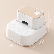 兒童墊腳凳 腳踏凳 踩腳凳 防滑安全加寬設計, 雙層【粉白】送防滑墊-自由拆卸