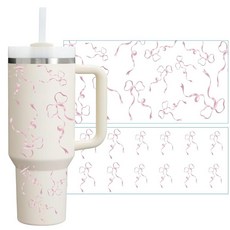 ECLATIS BOW 보우 Stickers for Owala ACCESSORIES 액세서리 WATER 워터proOF 오브 HEART 하트 워터 BOTTLE 보틀 PaiRed, Pink Gradient