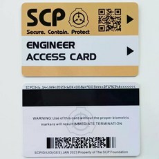 SCP scp 재단 키 만능 카드 1 2 3 4 5 등급, ENGINEER