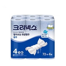 항균 프레쉬블루 행주타올 72매6롤x2팩/휴지, 72개입, 6개