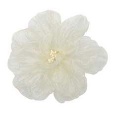 러플 레이스 트림 플라워 오르간자 레이스 버닝 엣지 플라워 리본 공예 바느질, 오프 화이트, 1개