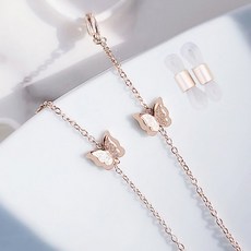 NOID-B 鋼製花朵設計眼鏡口罩鍊+眼鏡扣環 2入