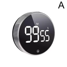 마그네틱 스톱워치 LED 디지털 디스플레이 타이머 기계식 주방 연구 카운트다운 자동 자체 조절, Silver, 1개