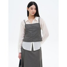 에잇세컨즈 8SECONDS 레이어드 슬리브리스 탑 블라우스 애쉬 115365BY14 140628