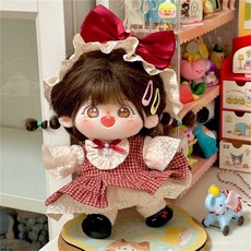 臺灣出貨 20cm棉花娃娃娃衣 【櫻桃丸子】小裙子甜妹複古風洛麗塔小紅書衕款 娃衣 娃娃配飾 娃娃配件 娃娃換裝 ZU, 1個, （櫻桃丸子）頭飾+裙子,20厘米娃衣（僅娃衣）