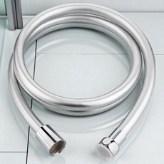 퀸바스 밝은 은색 PVC 호수 두꺼운 와인딩 샤워 호스 2m, 실버, 2mm