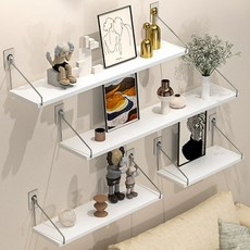 Aram 무타공선반 인테리어 못없이 벽선반 원목 벽걸이선반 다용도 수납선반, 화이트우드, 1단