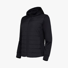 프로스펙스 여성 90 95 100 105 사이즈 이월 일상생활 간편하게 입기 좋은 폴리 스판 후드 일체형 겨울 퀄팅 패딩 자켓 PW3WN23W733 블랙