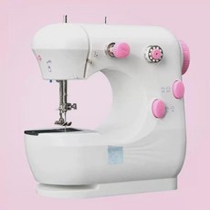 Jiayi 301 마이크로 재봉틀 전자동 미니미싱, 만천 분홍, 기본 모델명/품번