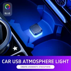 1개 자동차 USB LED 조명 무드 램프 플러그 앤 플레이 범용 실내 분위기 독서등 장식 데코 스트립, 01 blue