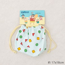 韓國大創 Daiso 蠟筆小新束口袋 正版授權便當袋 手提袋 隨身包 收納袋 小飾品整理袋, 綠色, 綠色