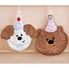 모던시스터즈 곰돌이 강아지 고리수건 캐릭터 핸드 타올 주방 욕실 손수건, 강아지와곰돌이, 1