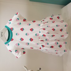 아가방 여름 베이비페어 유아 여아 반팔 원피스 쿨소재 루즈핏 딸기 반소매 찰랑 신축성 홈웨어 어린이집 등원복 데일리 외출복 반소매 원피스 돐부터 3세 4세 추천