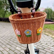 自行車籃子 置物籃 車筐, 1個, 復古棕【送皮帶】