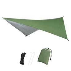 TRIWONDER 캠핑 방수포 방수 레인 플라이 해먹 쉘터 하이킹 배낭여행 해먹 해변 피크닉 및 기타 야외 활동용 - 액세서리 포함 (그린), 01 그린+액세서리