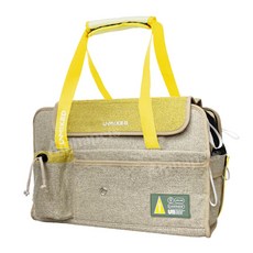 艾爾發寵物 UNMIXED 拼色系列寵物外出包 可展開式提袋, 卡其+黃, 1個