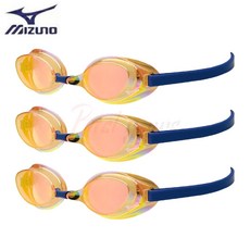 Bestyours 미즈노 엑셀아이 레이싱 미러 수경 N3JEB851, 오렌지X루비, 3개