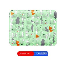 쿨매트 여름 냉방 매트 아이스 젤 패드 기숙사 학생용 1인용 2인용 시원한 침구, 구리 주입 직물, 얼음 베개 30x40 그린 동물원