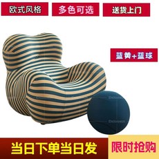 토고쇼파 의자 가죽 애벌레 좌식 필독 소파 1인용 패브릭, H. 블루 옐로우 볼