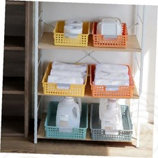 세탁실 수납바구니 구멍 통풍 플라스틱 정리함 욕실 화장실 바스켓, 이프 바스켓 낮은형 소(499) 민트