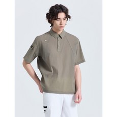 챌린저 봄 남성 모노엣지 소매포켓 카라 반팔 우븐탑 (카키베이지) CHF2MWT6207KB