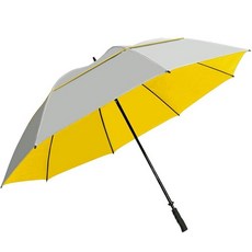 SunTek 172.7cm(68인치) 골프 우산 방풍 및 방수 우산 통기성 더블 오버사이즈 골프 캐노피 반사 자외선 차단 골프 스포츠 및 여행용 대형 우산 (실버/블루, 옐로우