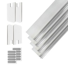 防風窗戶墊板條 1m 白色+軌道防風擋板+窗戶排水孔隔離紗網貼, 4組