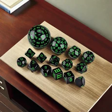 15 개/몫 주사위 세트 초기 수학 교육을위한 D4 D10 디지털 다면 숫자, 04 Black Green