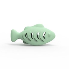 貓咪玩具 魚形磨牙潔牙玩具, 綠色, 1個