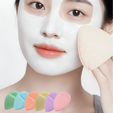 물방울 장갑형 세안 퍼프 딥클렌징 거품 세안 스펀지 각질제거 패드 6P세트, 6개, 혼합색상
