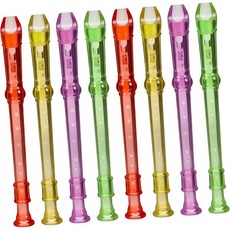 8개 세트 투명 클라리넷 소형 플루트 교육용 악기 초보자 성인 연습용 컴팩트하고 가벼운 디자인 2135040, 8개 세트 투명 클라리넷 소형 플루트 교육용 악기 초보